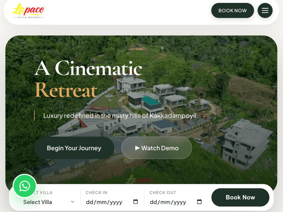 Lapace Villa Mobile Booking View